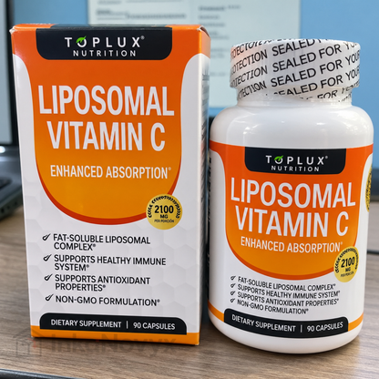 Vitamina C liposomal Toplux de 2100 mg de alta absorción soluble en grasa VIT C – Apoyo inmunológico, refuerzo de colágeno, defensa de la inmunidad y potente antioxidante